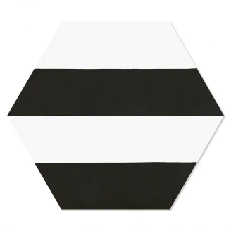 Hexagon Klinker <strong>Porto Hex 25</strong>   Svart Linje1 25x22 cm