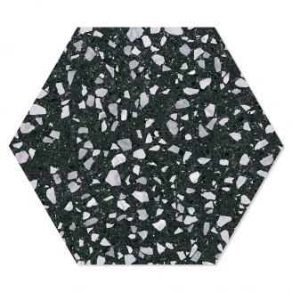 Hexagon Klinker <strong>Venice Spark</strong>  Svart 25x22 cm