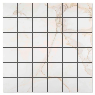 Mosaik Marmor Klinker <strong>Lancelot</strong>  Vit Matt 30x30 (5x5) cm
