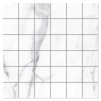 Marmor Mosaik Klinker <strong>Michelangelo Carrara</strong>  Vit Matt 30x30 (5x5) cm