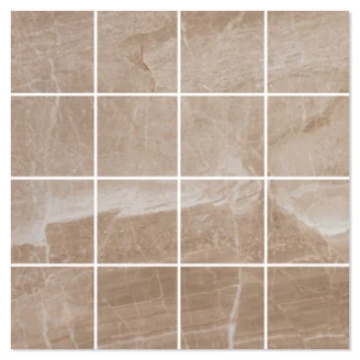 Marmor Mosaik Klinker <strong>Marmoris</strong>  Brun Polerad 30x30 (7x7) cm