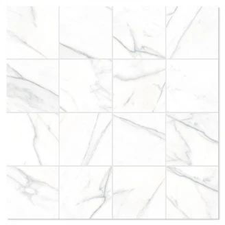 Mosaik Klinker <strong>Florens Carrara</strong>  Vit Matt 30x30 (7x7) cm