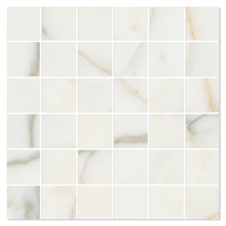 Marmor Mosaik Klinker <strong>Visual</strong>  Vit Polerad 30x30 (5x5) cm
