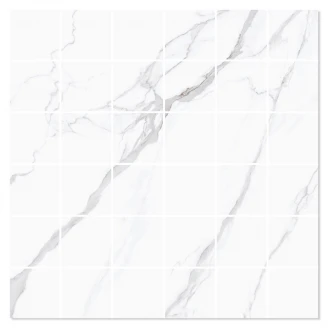 Marmor Mosaik Klinker <strong>Marmo Bianco</strong>  Vit Matt 30x30 (5x5) cm