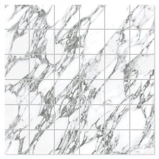 Marmor Mosaik Klinker <strong>Renaissance Marmor</strong>  Vit Arabes Polerad 30x30 (5x5) cm