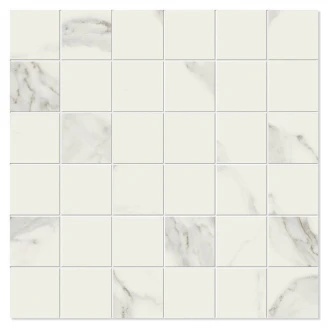 Unicomstarker Marmor Mosaik Klinker Statuario Satin 30x30 (5x5) cm