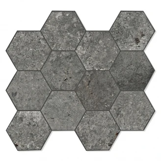 Unicomstarker Hexagon Klinker <strong>Debris</strong>  Soot Matt 30x34 cm