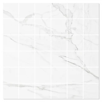 Marmor Mosaik Klinker <strong>Sapphirose</strong>  Vit Satin 30x30 (5x5) cm