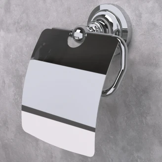Toalettpappershållare med Lock <strong>Solbacken</strong>  Krom