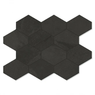 Unicomstarker Hexagon Klinker <strong>Brazilian Slate</strong>  Rail Black Matt 25x34 cm