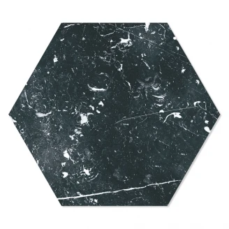 Marmor Hexagon Klinker <strong>Calacata</strong>  Svart 25x22 cm