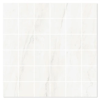 Marmor Mosaik Klinker <strong>Opulent</strong>  Vit Satin 30x30 (5x5) cm